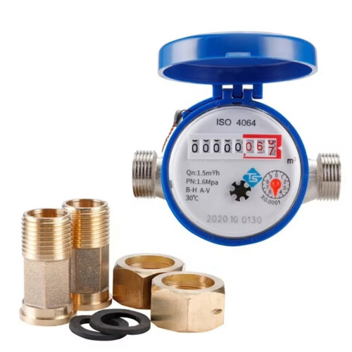 4X  Water Meter Mechanical Rotary Pointer Counter Flow Water Meter Digital Display Water Measuring Tools 1