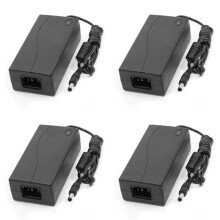 4X Eingang AC 100-240V 50 / 60Hz Ausgang 12V 4A Stromadapter Schwarz