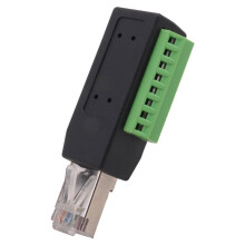 4X RJ45-Anschlussstecker mit Schraubklemmen, Lötfreier RJ45-Stecker auf 8-Poligen Klemmenblockadapter für Ethernet Cat5/6/7 AV