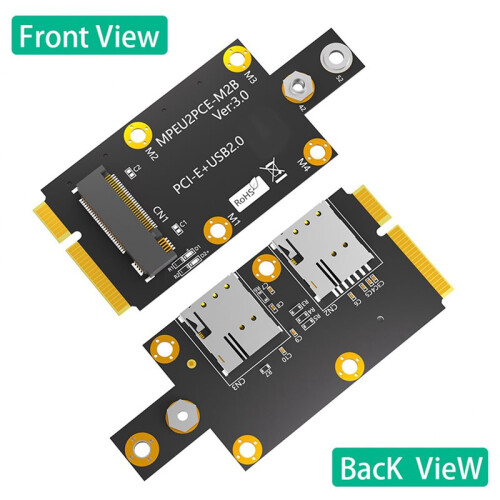 2X M.2 Key B to  PCI-E Adapter Strap Dual  SIM Card Support 3G/4G/5G Adapter Multi-Function Convenient Module 2