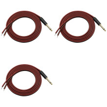 3Stück 1/4 TS zu Lautsprecher Blanker Draht, Audiokabel auf 6,35 mm Mono Stecker Adapter Ersatz Offenes Ende Vergoldeter OFC HiFi TS Lautsprecher