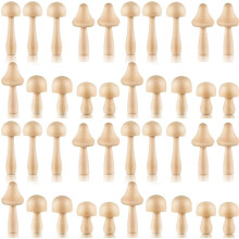 40 Pieces Sizes Unfinished Wooden Mushroom Unpainted Wooden Mushroom for Arts and Crafts Projects Decoration