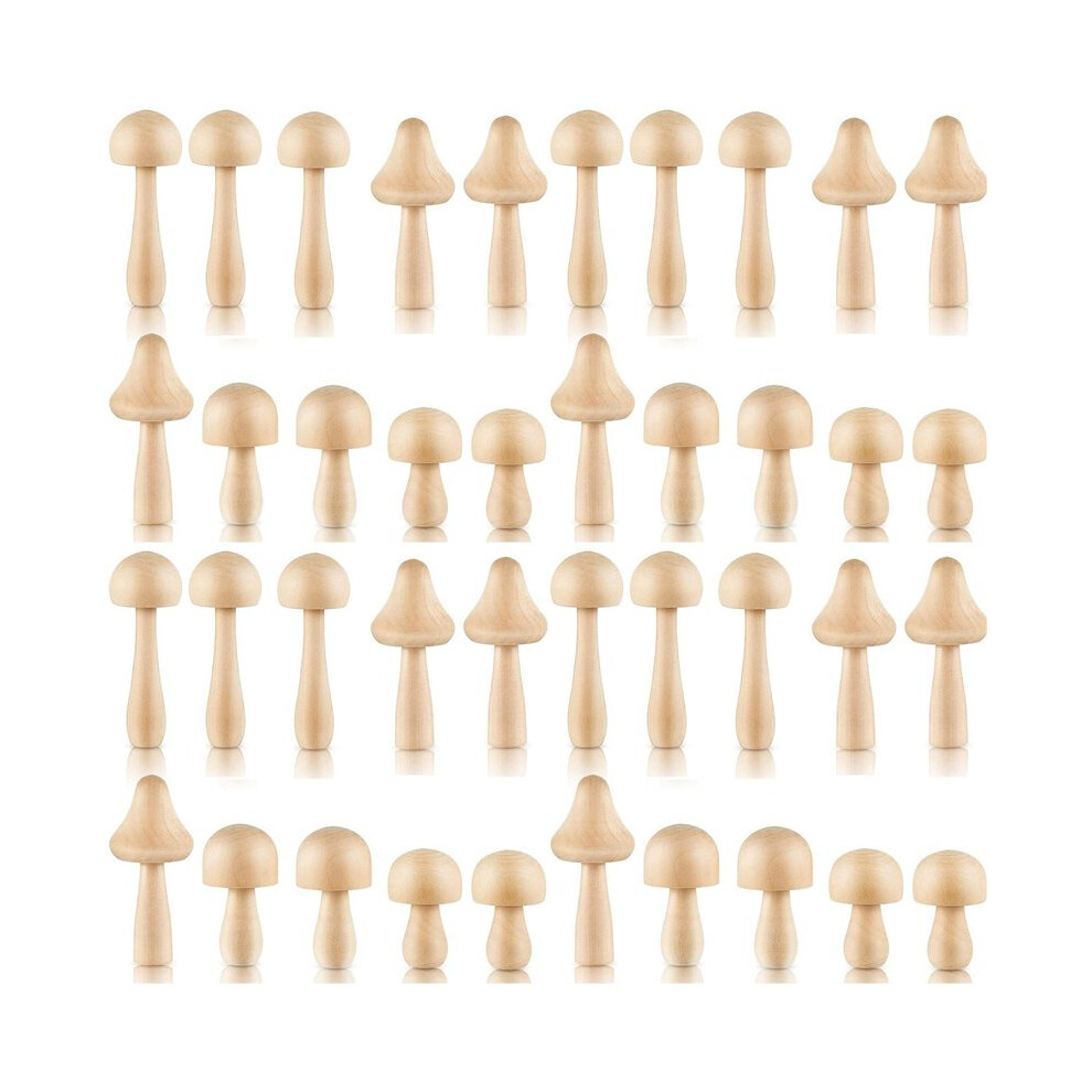 40 Pieces Sizes Unfinished Wooden Mushroom Unpainted Wooden Mushroom For Arts And Crafts Projects Decoration 6031409463305
