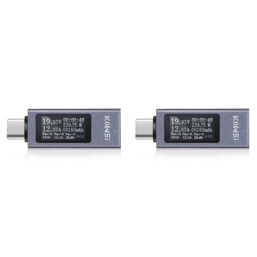 2X KOWSI Type-C Multifunctionele Digitale Display Ampèremeter Vermogensmeter  4-30V 12A Voltmeter Ampèremeter Capaciteitstester KWS-2301C