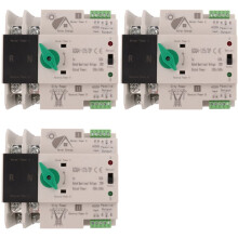 3X Photovoltaic Solar Power ATS Automatic Transfer  Din Rail 2P 63A AC220V ATS PV System Power to City Power