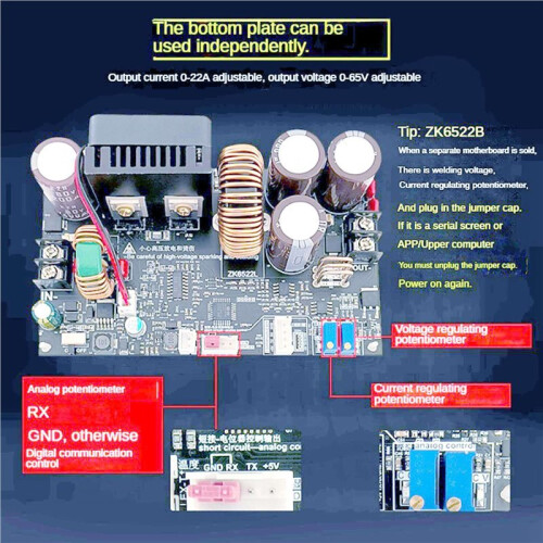 2X ZK6522C CNC Step-Down  Power Supply Adjustable Voltage Voltage and Constant Voltage Constant Current Module 1430W 2