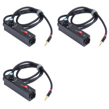 3X Aislador de Bucle de Tierra Estéreo Aislador de Audio de 3,5 mm A XLR Aislador de Ruido de Audio Aislador Supresor de Ruido para PC A Mezclador