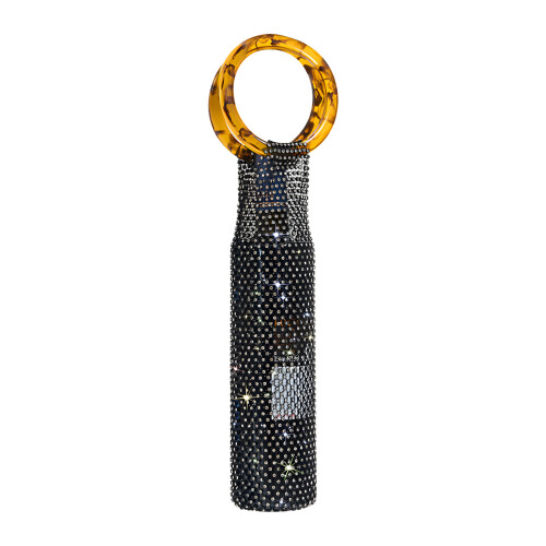 Stylish Designed Wine Gift Bag With bright Crystal-Black