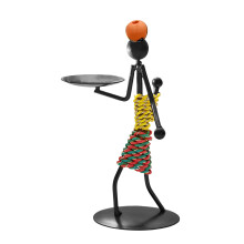 Eisen-Kerzenhalter mit afrikanischer Damenfigur für-Typ D