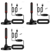 3X HD Indoor TV-Antenne, Indoor Digitale TV-Antenne 120 Mijl met Signaalversterker Ondersteuning 4K/1080P/UHF/VHF/Freeview HDTV