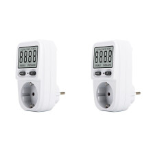 2X Electricity Power Meter Wattmeter LCD Meter Socket Electric Tester Measuring Outlet Power Analyzer EU Plug