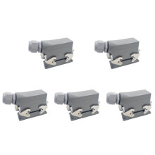 5X Rechteckige Hochleistungssteckverbinder HDC HE 10 Core Pin 16A 500V Wasserdichter Luftfahrtstecker Side Connector,HDC-HE-010