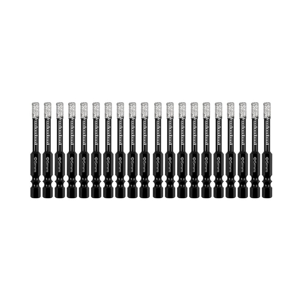 20Pcs Dry Diamond Drill Bits Set,3/16In Hex Shanktile Core Drill Bit For Tile Ceramic Granitemarble Stone Hard Materials 6033015142896