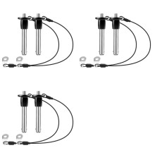 6er-Pack Schnellspannstift Aus Edelstahl 304, Kugelsperrstift mit Druckknopf, Runder Griff, Trageschlaufe, Nutzlänge 30 mm