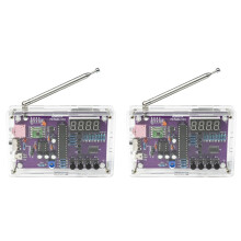 2X DIY FM Radio Electronic Kit Adjustable Frequency 87-108MHz Digital Display DIY Soldering Project Practice RDA5807S