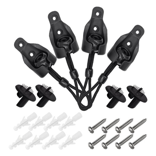 Ersättningsdelar Roller Shade Hardware Bungee Kit och End Cap Shade Tie Downs för Utomhus Roller Shade Sunshade 12Pack 2