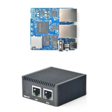 4X NanoPi R2S Router RK3328 1GB DDR4 RAM with CNC Metal Case Router Dual Gigabit Port SBC OpenWrt System