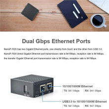 4X NanoPi R2S Router RK3328 1GB DDR4 RAM met CNC Metal Case Router Dual Gigabit Port SBC OpenWrt-Systeem