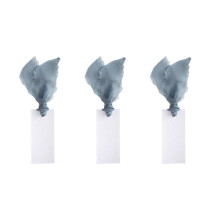50 Unprinted Place Cards With 3 Rolls 2.8m Ribbon-Blue