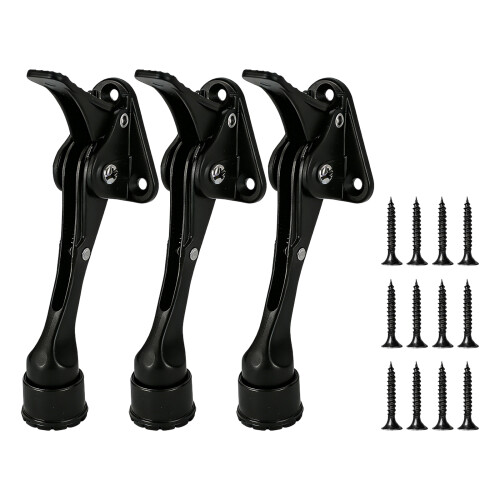 Kick Down Door Stoppers Anti Collision Easy Pedals-Large black