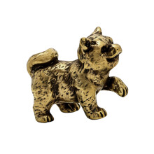 Chinese Rural Dog Miniature Sculpture Brasses-Handshake Puppy