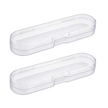 Pack Of 2 Clear Plastic Pencil Cases For School Office