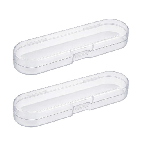 Pack Of 2 Clear Plastic Pencil Cases For School Office