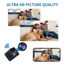 2X 1080P WiFi-Camera Bewegingsgeluidsdetector voor Thuiskantoor, Nachtzichtcamera voor Binnenshuis Autocamera'S voor Bewaking