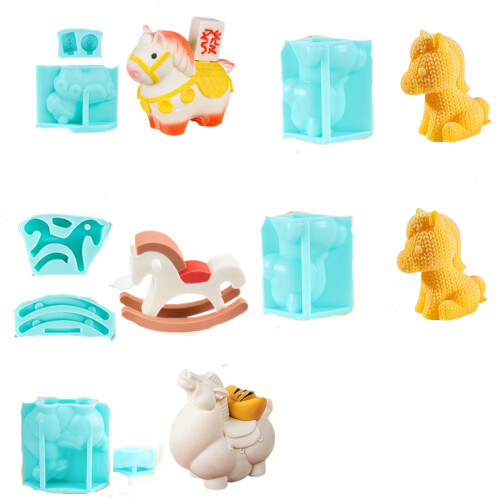 Horse Shape Silicone Molds Multipurpose-8.1cm wool horse 1