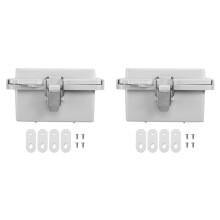 2X Outdoor Electrical Junction Box ABS Plastic & Hinged Cover Stainless Steel IP67 for Electrical Projects
