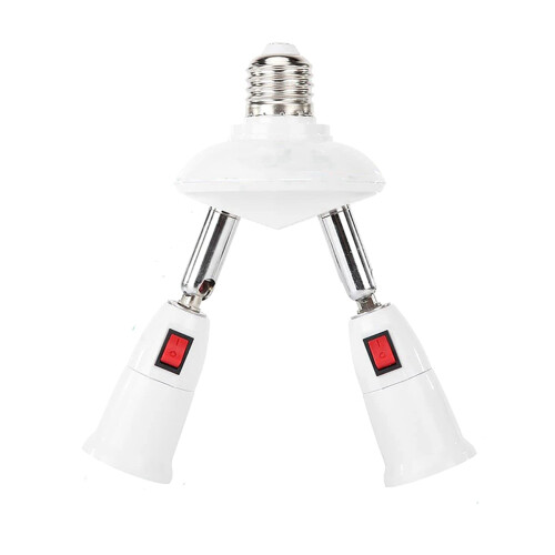 5X 360 Degree Adjustable - 2 in 1 E27 Splitter Socket Adapter. E27 Standard LED Bulb Socket Adapter 1