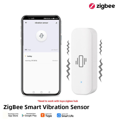 3X Tuya  Vibration Sensor ZigBee Tuya Sensor Monitor App Control Security Protection Zigbee Sensor 2