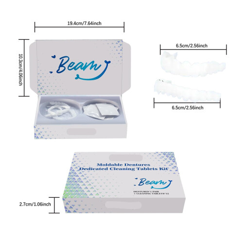 FastActing Denture Cleaning Tablets for Silicone Dentures, Gentle Quick Dissolve Formula, 2PC Set 1