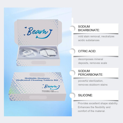 FastActing Denture Cleaning Tablets for Silicone Dentures, Gentle Quick Dissolve Formula, 2PC Set 2