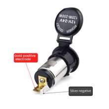 4x Soquete de Isqueiro, Isqueiro de Carro 12V, com Cablagem de Tampa À Prova D'Água para Caminhão Automotivo RV