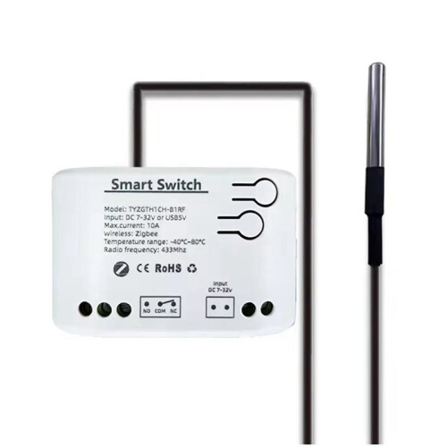 5X Tuya  Zigbee  with Temperature Sensor Passive Dry Contact Zigbee Relay Work with Home Assistant  7-32V 1
