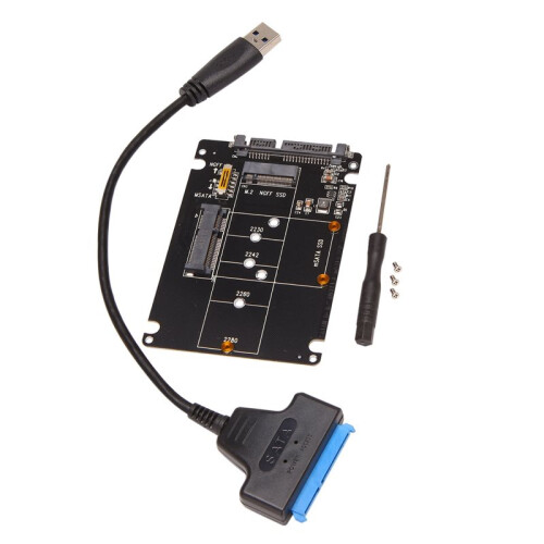 3X M.2 NGFF MSATA to USB 3.0 Adapter Converter Reader Card with  Cable Portable Flash Drive Support  SSD 1