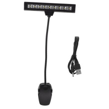 LED Music Stand Light with Adjustable Brightness, Flexible Metal Neck, Clip On Piano Lamp, Black