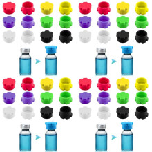 48 Stuks 3 Ml Glazen Doppen voor Injectieflacons, Lekvrije Stofdoppen in 6 Kleuren, Geschikt voor Peptideflacons, Injectieflacons en Reagens