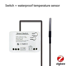 8X Tuya Zigbee with Temperature Sensor Passive Dry Contact Zigbee Relay Work with Home Assistant AC 85-250V