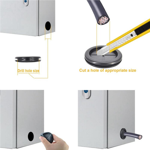 2X Rubber Grommets Wire Protection,Closed Rubber Grommet,Firewall Solid Closed Hole,Firewall Plug Grommet Synthetic Wire