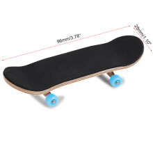 Maple Wooden Alloy Fingerboard Skateboard Light Blue, 96x28mm, Durable & Portable