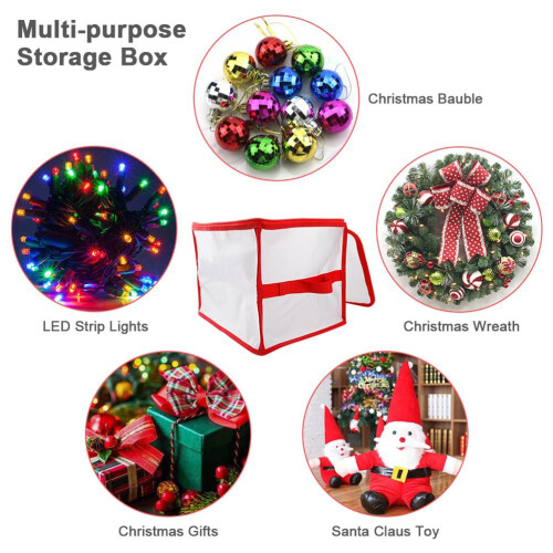 Storage Box for Christmas Tree Baubles PVC Folding 64-Piece 1