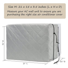 2X Indoor Air Conditioner Cover,AC Unit Window Cover with Elastic Drawstring 21Lx15Hx3.5D Inch