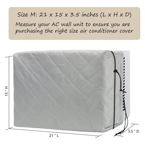 2X Capa para Ar Condicionado Interno, Capa para Janela da Unidade de CA para Isolamento Duplo Interno com Cordão Elástico 21Lx15Hx3,5D Polegadas