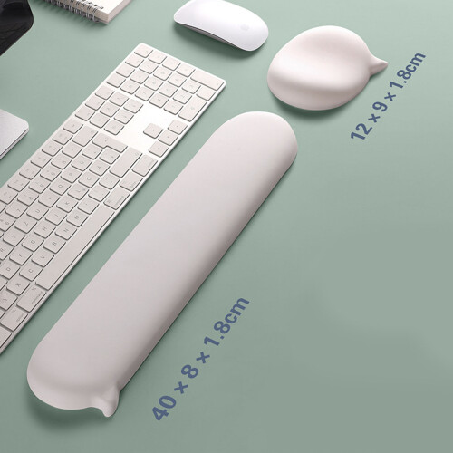 Leather surfaces Silicone Wrist Pad for Computer Mouse-White 2