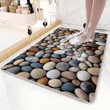 NonSlip Shower Mat 24x24 Loofah Pebble Surface with Drain Holes for Bathroom and Bathtub