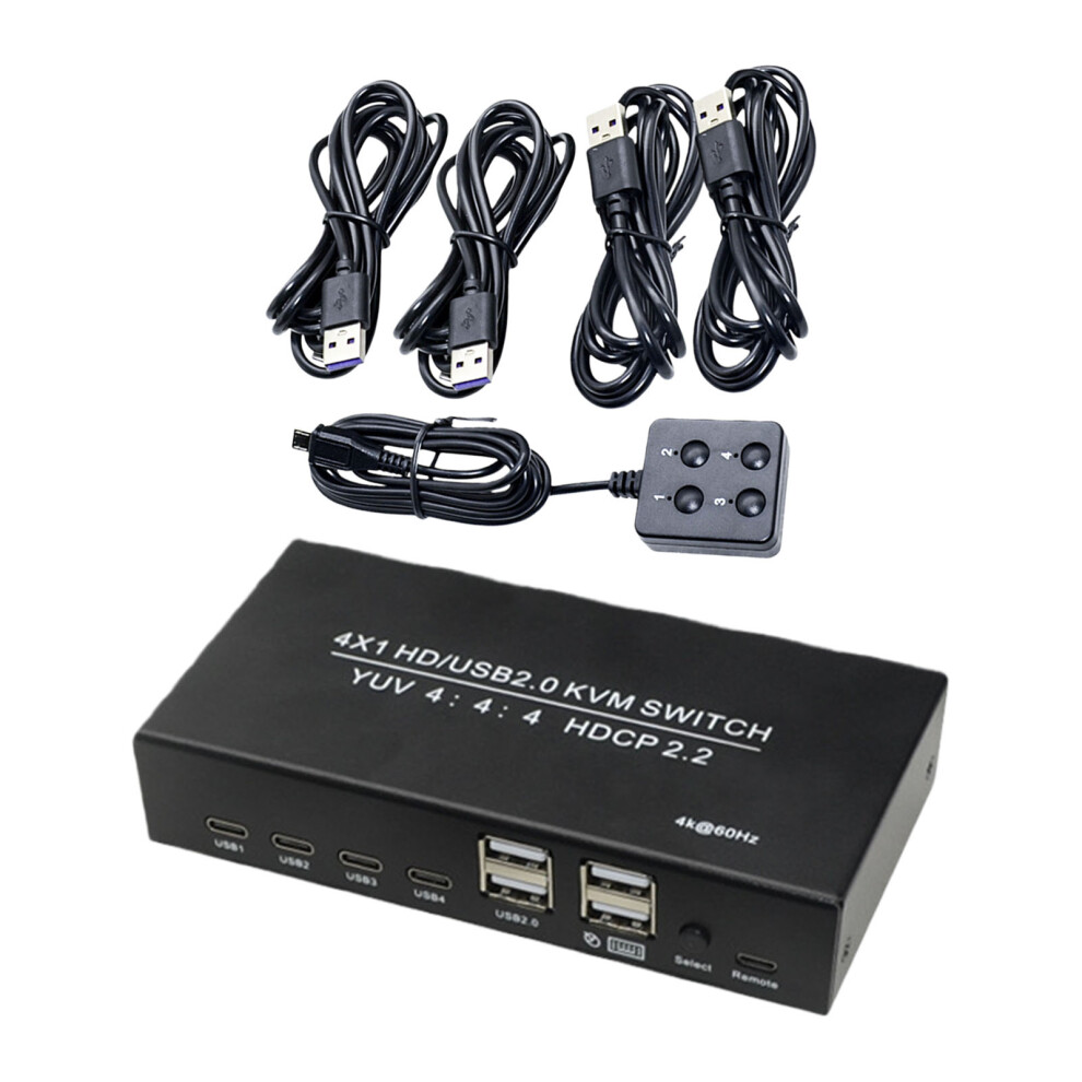 Aluminum 4 Port Hdtv Kvm Switches Supporting 4K 60Hz For 7751001311222