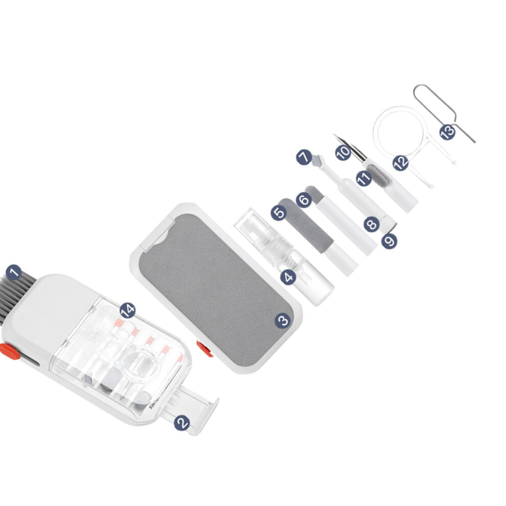 14Pcs Reusable Cleaning Kit With Retractable Brush Keycap Puller 7751001312168