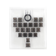 Ergonomic 21Key Transparents Fogged Heart Pattern Keycaps-Black